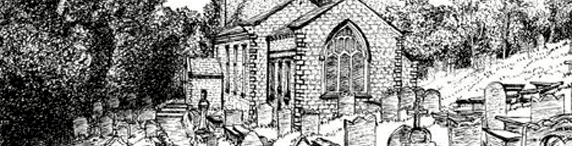 Line drawing of Fewston Church